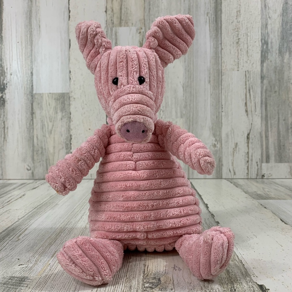 Jellycat Pink Pig Cordy Roy Stuffed Animal Plush Corduroy 15" Floppy Toy.